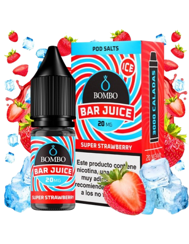 Super strawberry 10ml 0mg Bar Juice by Bombo