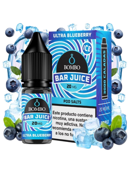 Ultra Blueberry Ice 0mg Bar Juice by Bombo