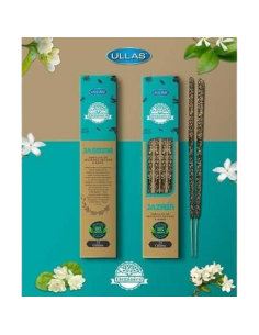 Varillas de incienso natural de jazmín Ullas, hechas a mano con aceites esenciales, ideales para meditación y relajación.