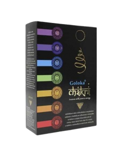 Incienso Goloka Chakra para equilibrar los 7 chakras, ideal para yoga y meditación.