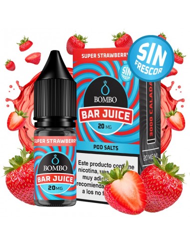 Super Strawberry Sin Frescor 10ml  Bombo Bar Juice