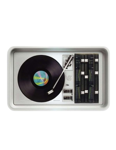 Bandeja Metal con Caja 18x14 cm. Record Player